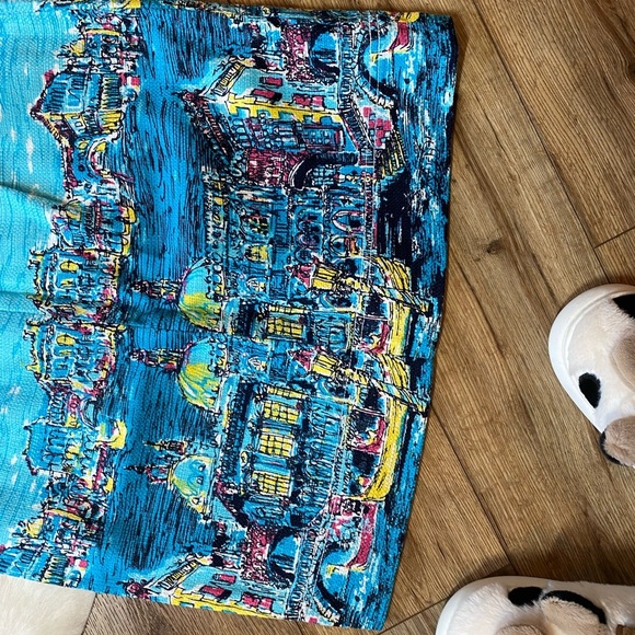 Talbots Women's Venice Italy Scene Knee Length Lined Skirt - Picture 7 of 7